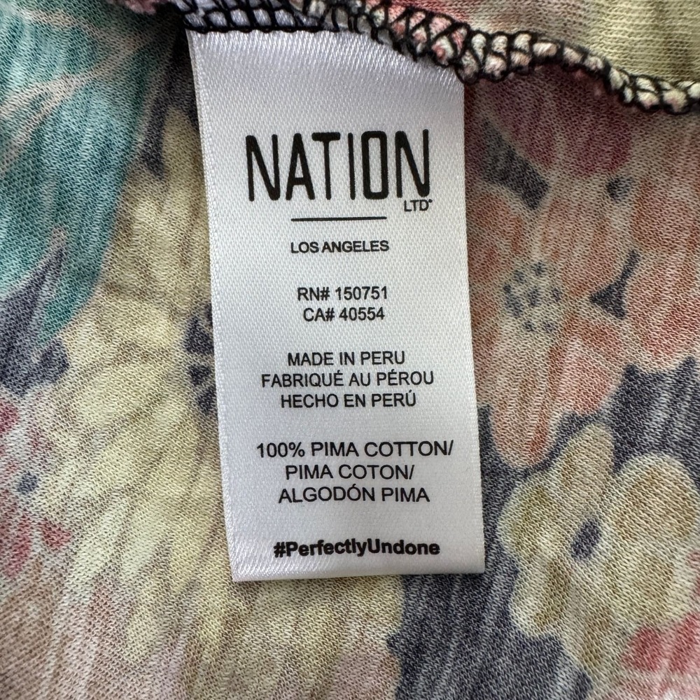 Nation LTD Habiba Tank Top Medium Ruffle Sleeve Smocked Floral Boho Cottagecore - Picture 9 of 10